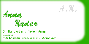 anna mader business card